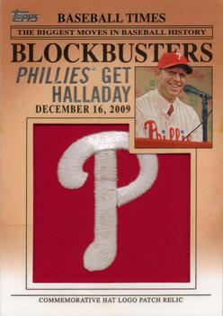 2012 Topps Update - Blockbusters Commemorative Hat Logo Patch #BP-21 Roy Halladay Front