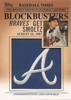 2012 Topps Update - Blockbusters Commemorative Hat Logo Patch #BP-28 John Smoltz Front