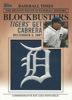 2012 Topps Update - Blockbusters Commemorative Hat Logo Patch #BP-8 Miguel Cabrera Front