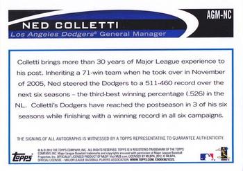 2012 Topps Update - General Manager Autographs #AGM-NC Ned Colletti Back