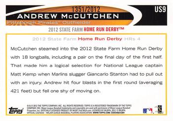 2012 Topps Update - Gold #US9 Andrew McCutchen Back