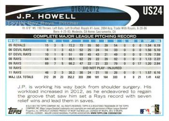 2012 Topps Update - Gold #US24 J.P. Howell Back