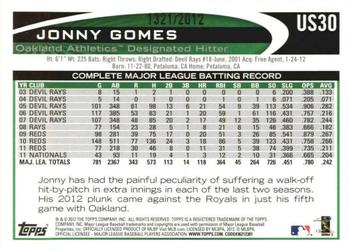 2012 Topps Update - Gold #US30 Jonny Gomes Back