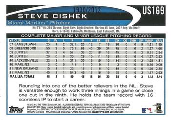 2012 Topps Update - Gold #US169 Steve Cishek Back