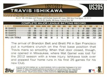 2012 Topps Update - Gold #US205 Travis Ishikawa Back