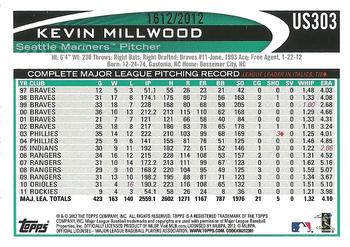 2012 Topps Update - Gold #US303 Kevin Millwood Back