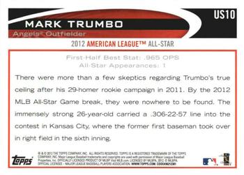 2012 Topps Update - Gold Sparkle #US10 Mark Trumbo Back
