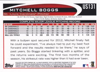 2012 Topps Update - Gold Sparkle #US131 Mitchell Boggs Back