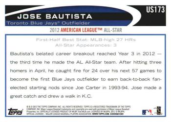 2012 Topps Update - Gold Sparkle #US173 Jose Bautista Back