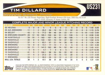 2012 Topps Update - Gold Sparkle #US231 Tim Dillard Back