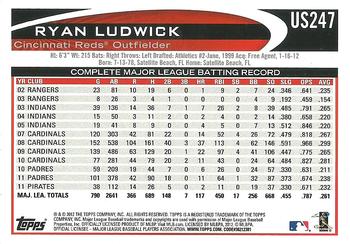 2012 Topps Update - Gold Sparkle #US247 Ryan Ludwick Back