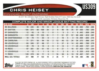 2012 Topps Update - Gold Sparkle #US309 Chris Heisey Back