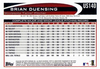 2012 Topps Update - Gold Sparkle #US140 Brian Duensing Back