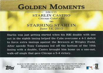 2012 Topps Update - Golden Moments #GM-U15 Starlin Castro Back