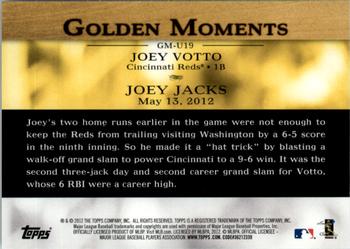2012 Topps Update - Golden Moments #GM-U19 Joey Votto Back