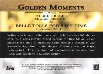 2012 Topps Update - Golden Moments #GM-U22 Albert Belle Back