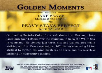 2012 Topps Update - Golden Moments #GM-U44 Jake Peavy Back