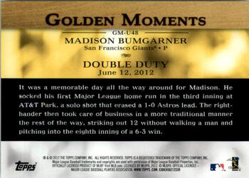 2012 Topps Update - Golden Moments #GM-U48 Madison Bumgarner Back