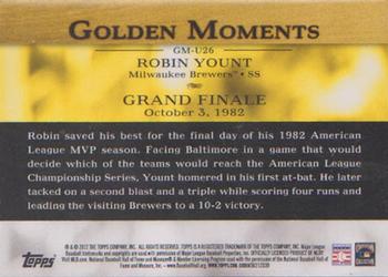 2012 Topps Update - Golden Moments #GM-U26 Robin Yount Back