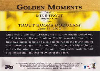 2012 Topps Update - Golden Moments #GM-U2 Mike Trout Back