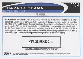 2012 Topps Update - Obama Presidential Predictor #PPO-4 Barack Obama Back