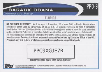 2012 Topps Update - Obama Presidential Predictor #PPO-9 Barack Obama Back
