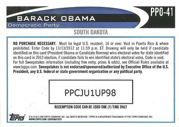 2012 Topps Update - Obama Presidential Predictor #PPO-41 Barack Obama Back