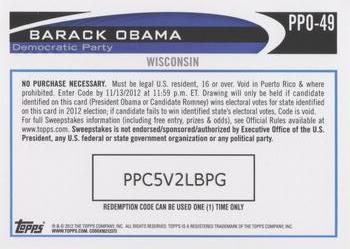 2012 Topps Update - Obama Presidential Predictor #PPO-49 Barack Obama Back