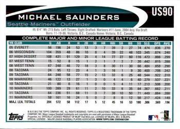2012 Topps Update - Target Red Border #US90 Michael Saunders Back