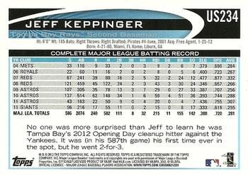 2012 Topps Update - Target Red Border #US234 Jeff Keppinger Back