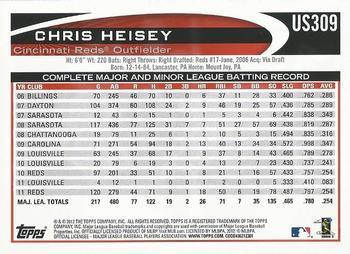 2012 Topps Update - Target Red Border #US309 Chris Heisey Back