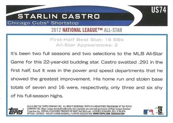 2012 Topps Update - Walmart Blue Border #US74 Starlin Castro Back