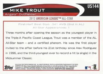 2012 Topps Update - Walmart Blue Border #US144 Mike Trout Back
