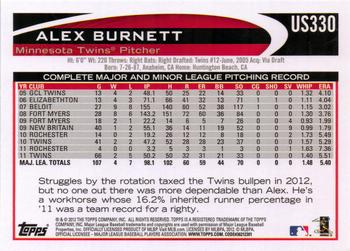 2012 Topps Update - Walmart Blue Border #US330 Alex Burnett Back