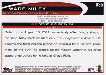 2012 Topps Update - Wood #US5 Wade Miley Back