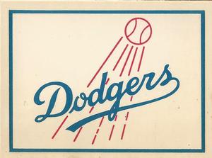 1961 Fleer Baseball Greats (F418-3) - Team Logo Decals #NNO Los Angeles Dodgers Front