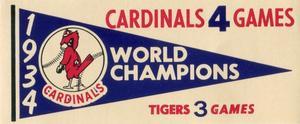 1961 Fleer Baseball Greats (F418-3) - World Series Pennant Decals #NNO 1934 World Series Front