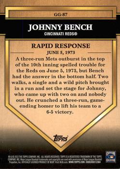 2012 Topps Update - Golden Greats #GG-87 Johnny Bench Back
