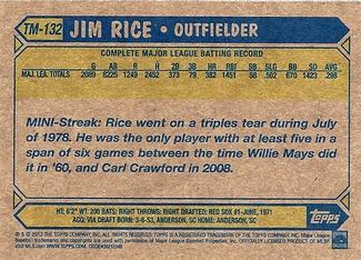 2012 Topps Update - 1987 Topps Minis #TM-132 Jim Rice Back