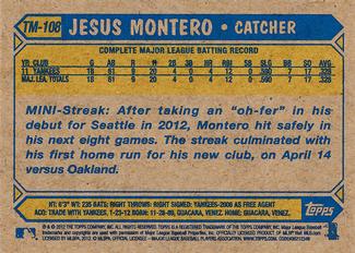 2012 Topps Update - 1987 Topps Minis #TM-108 Jesus Montero Back