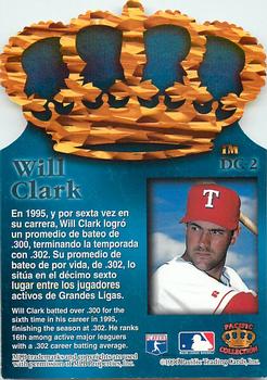 1996 Pacific Crown Collection - Gold Crown Die Cut #DC-2 Will Clark Back