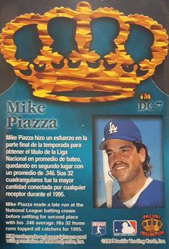 1996 Pacific Crown Collection - Gold Crown Die Cut #DC-7 Mike Piazza Back