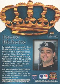 1996 Pacific Crown Collection - Gold Crown Die Cut #DC-29 Dante Bichette Back