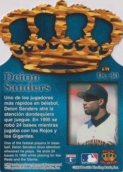 1996 Pacific Crown Collection - Gold Crown Die Cut #DC-30 Deion Sanders Back