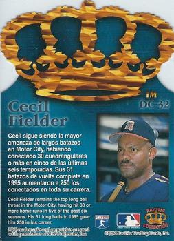 1996 Pacific Crown Collection - Gold Crown Die Cut #DC-32 Cecil Fielder Back