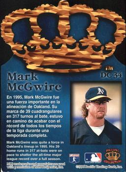 1996 Pacific Crown Collection - Gold Crown Die Cut #DC-34 Mark McGwire Back