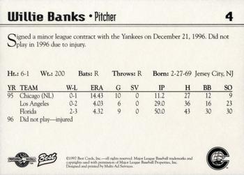 1997 Best Columbus Clippers #4 Willie Banks Back