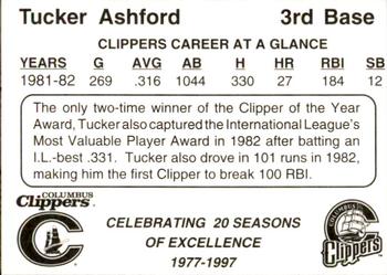 1997 Columbus Clippers 20th Anniversary #1 Tucker Ashford Back
