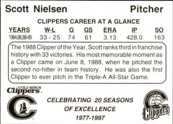 1997 Columbus Clippers 20th Anniversary #21 Scott Nielsen Back