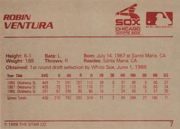 1989 Star Future Stars #7 Robin Ventura Back